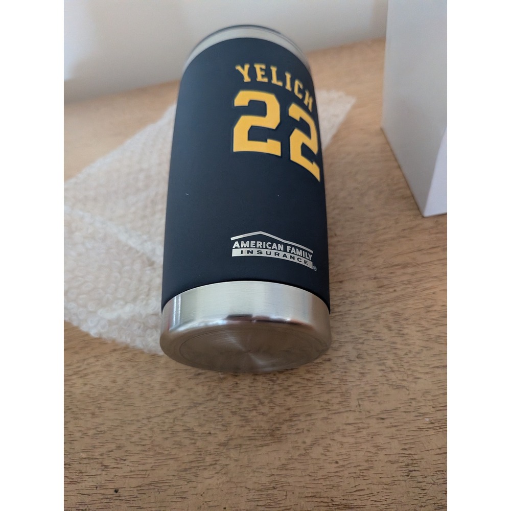 Milwaukee Brewers Christian Yelich 22 Tumbler Navy Blue Stainless Steel 7in NIB - Picture 6 of 8